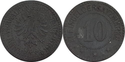 독일(Annweiler) 1919년 10 Pfennig 놋겔드