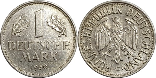 독일 1950년(G) 1 마르크 - 극미