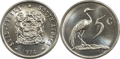 남아프리카공화국 1974년 5 센트 - 미사용