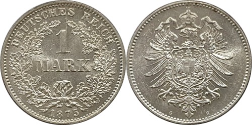 독일 1875년(G) 1 마르크 은화 - 준미