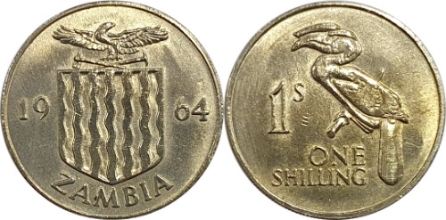 잠비아 1964년 1 실링 - 극미