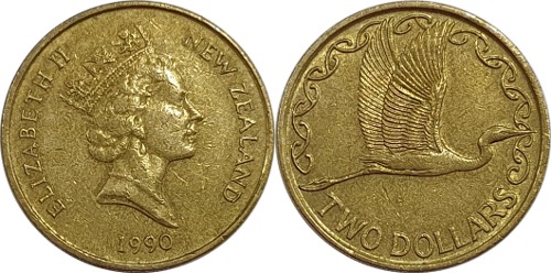 뉴질랜드 1990년 2 달러
