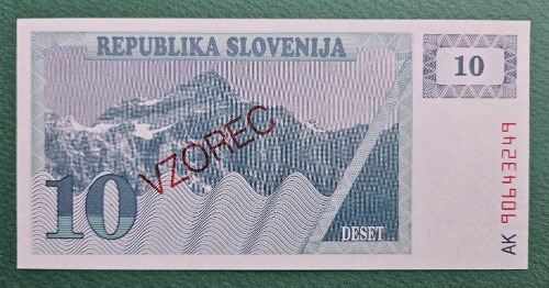 슬로베니아 1990-92년 10 톨라즈 SPECIMEN - 미사용