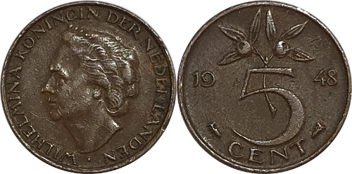 네덜란드 1948년 5 센트