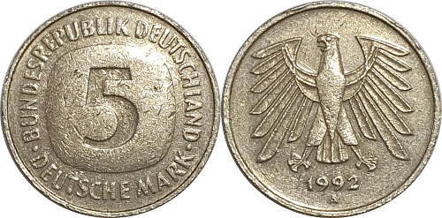 독일 1992년(A) 5 마르크