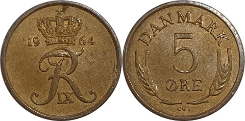 덴마크 1964년 5 Ore