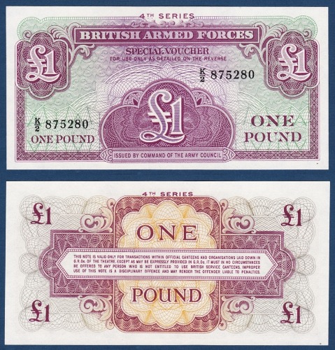 영국 1962년 1 파운드 군표(시리즈 4번) - 미사용