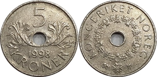 노르웨이 1998년 5 Kroner