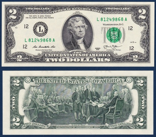 미국 2013년 2 달러 - 미사용