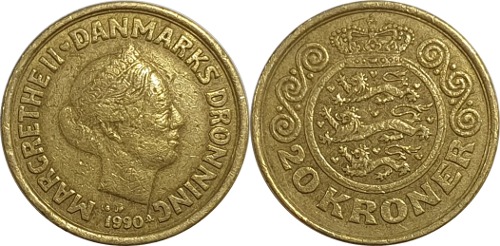 덴마크 1990년 20 크로너