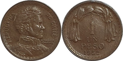 칠레 1953년 1 페소