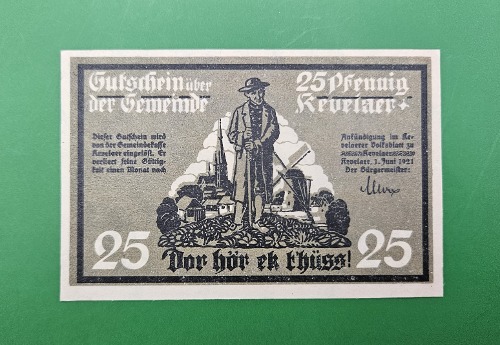 독일 1921년 NOTGELD 놋겔트 인플레이션 비상화폐 25페니히 - 미사용