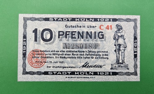 독일 1921년 NOTGELD 놋겔트 인플레이션 비상화폐 10페니히 - 미사용