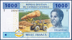 중앙아프리카 2002년 1,000프랑(콩고)
