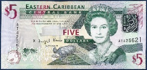 동카리브연합 2008년 5 달러 - 미사용