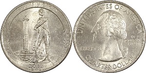 미국 쿼터달러 뷰티풀 시리즈 - 페리 전승 국제평화기념관(2013년, P)