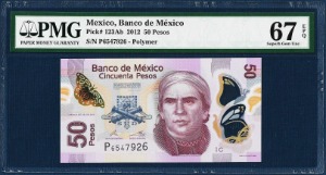 멕시코 2012년 50페소 - PMG 67등급