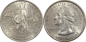 미국 주성립50주년 기념 쿼터달러 - 일리노이(2003년, P)