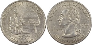 미국 주성립50주년 기념 쿼터달러 - 워싱턴 컬럼비아 특별구(2009년, D)