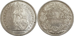 스위스 1994년 2 프랑