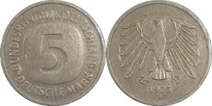 독일 1975년(D) 5 마르크