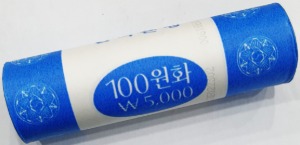 한국은행 2002년 100원 롤 - 미사용