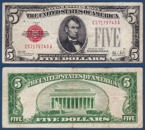 미국 1928년(A) 5 달러 - 미품