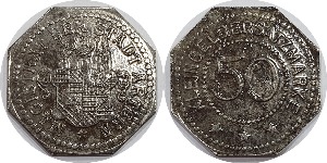 독일(Artern) 1914년~1924년 50 Pfennig 놋겔드