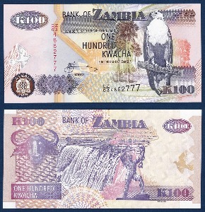 잠비아 2009년 100 콰차 - 미사용