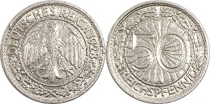 독일 1928년(A) 50 REICHSPFENNIG - 극미