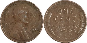 미국 1954년(S) 1 센트