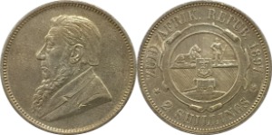 남아프리카공화국 1897년 2 실링 은화 - 극미