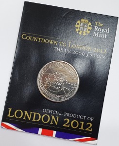영국 2009년 런던올림픽 카운트 다운(3) 5 파운드 주화첩 - 미사용
