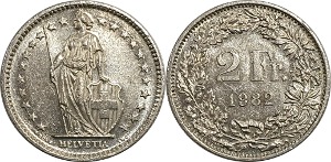 스위스 1982년 2 프랑