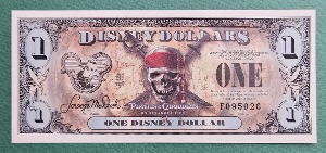 미국 2011년 2011 1달러 Queen Anne&#039;s Revenge 디즈니 달러 - 미사용