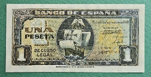 스페인 1940년 1페세타 - 준미사용