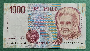 이탈리아 1990년 1,000리라 - 미품