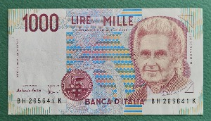 이탈리아 1990년 1,000리라 - 미품