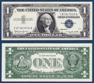 미국 1957년(B) 1 달러 - 미사용