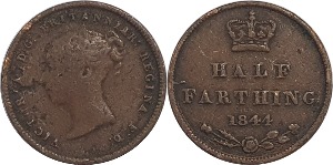 영국 1844년 1/2 Farthing