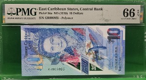 동카리브연합 중앙은행 2019년 10 달러 - PMG66EPQ
