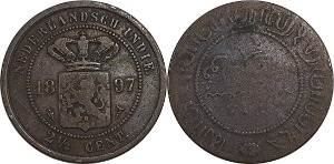 네덜란드령 동인도 1897년 2 ½ 센트