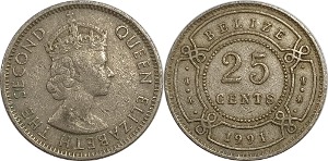 벨리즈 1991년 25 센트