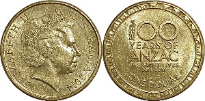 호주 2014년 1 달러(ANZAC 100주년 기념)