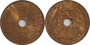 프랑스령 인도차이나 1937년(A) 1 센트 - 미사용(B급)