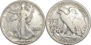 미국 1942년(D) 워킹리버티 하프달러 은화