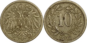 오스트리아 1915년 10 Heller