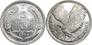 칠레 1956년 5 페소 - 미사용