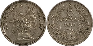 칠레 1937년 5 Centavos