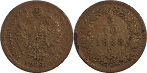 오스트리아 1858년 5⁄10 Kreuzer